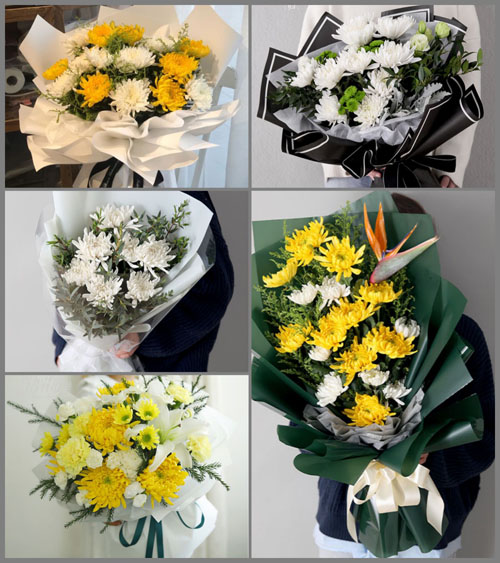 山东青岛莱西市河头店镇东钟芝村白事花束代送